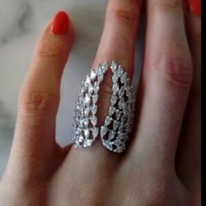 Angel Wing Diamond Crystal Ring